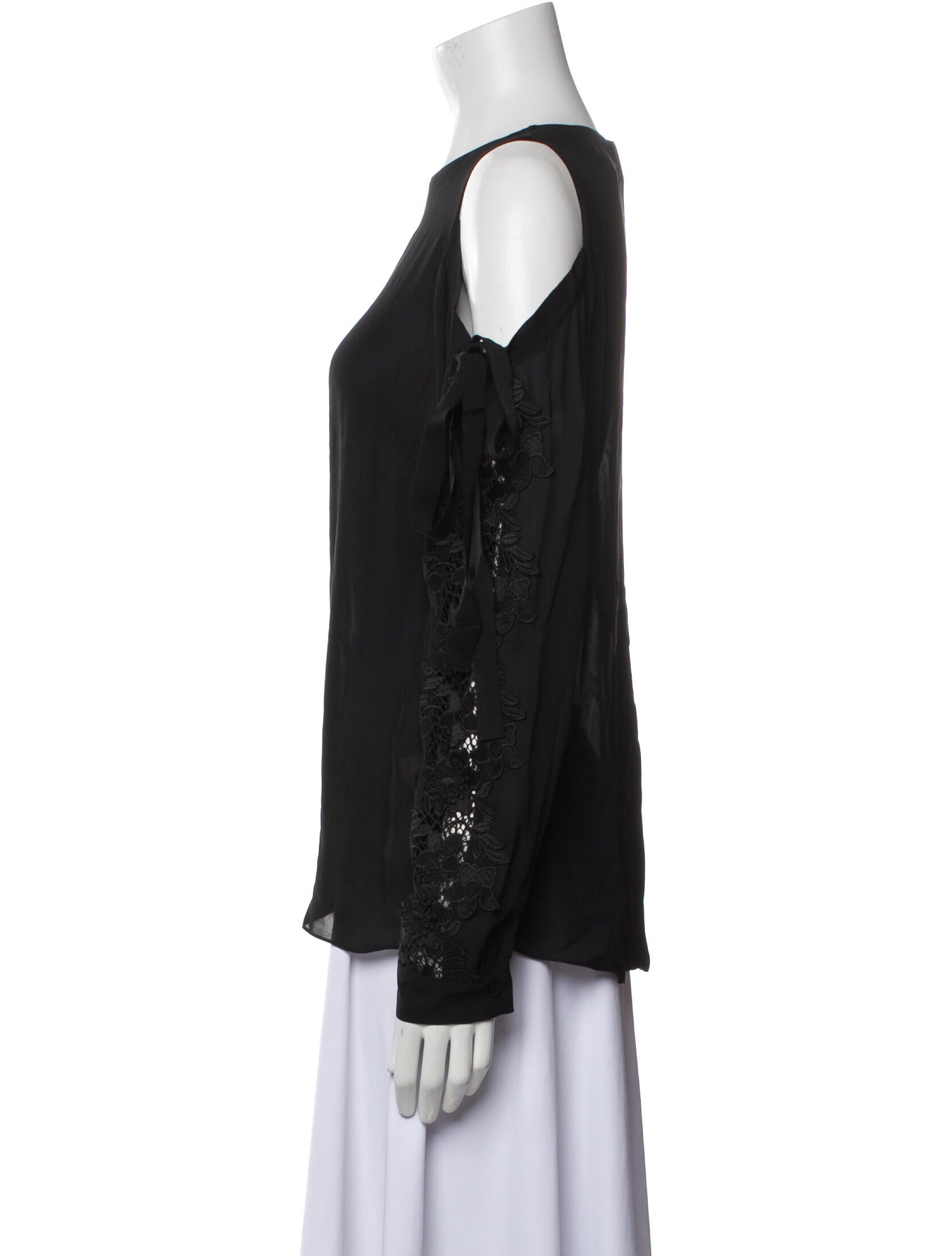 Sachin + Babi Noir Silk Scoop Neck Blouse