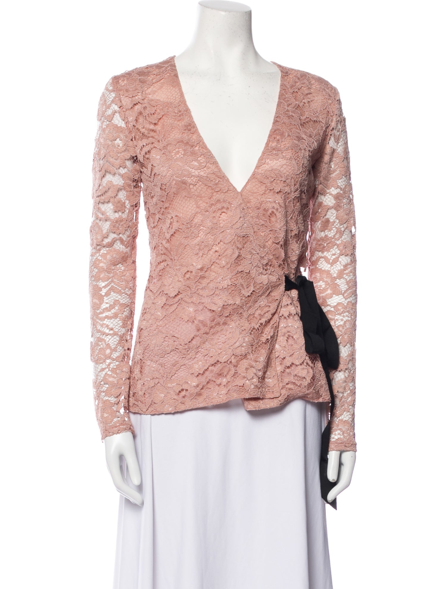 Sachin + Babi Noir Lace Pattern V-Neck Blouse
