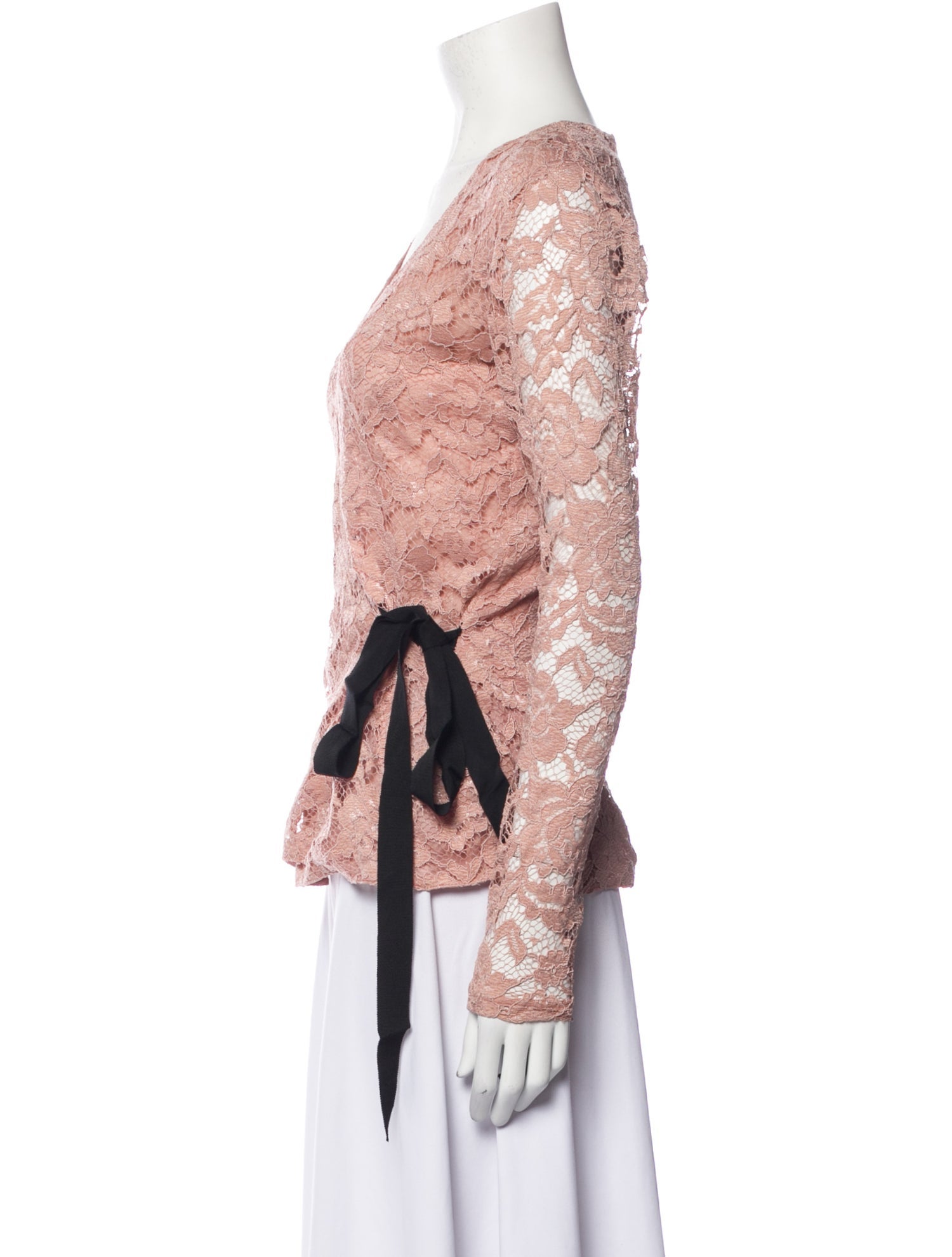 Sachin + Babi Noir Lace Pattern V-Neck Blouse