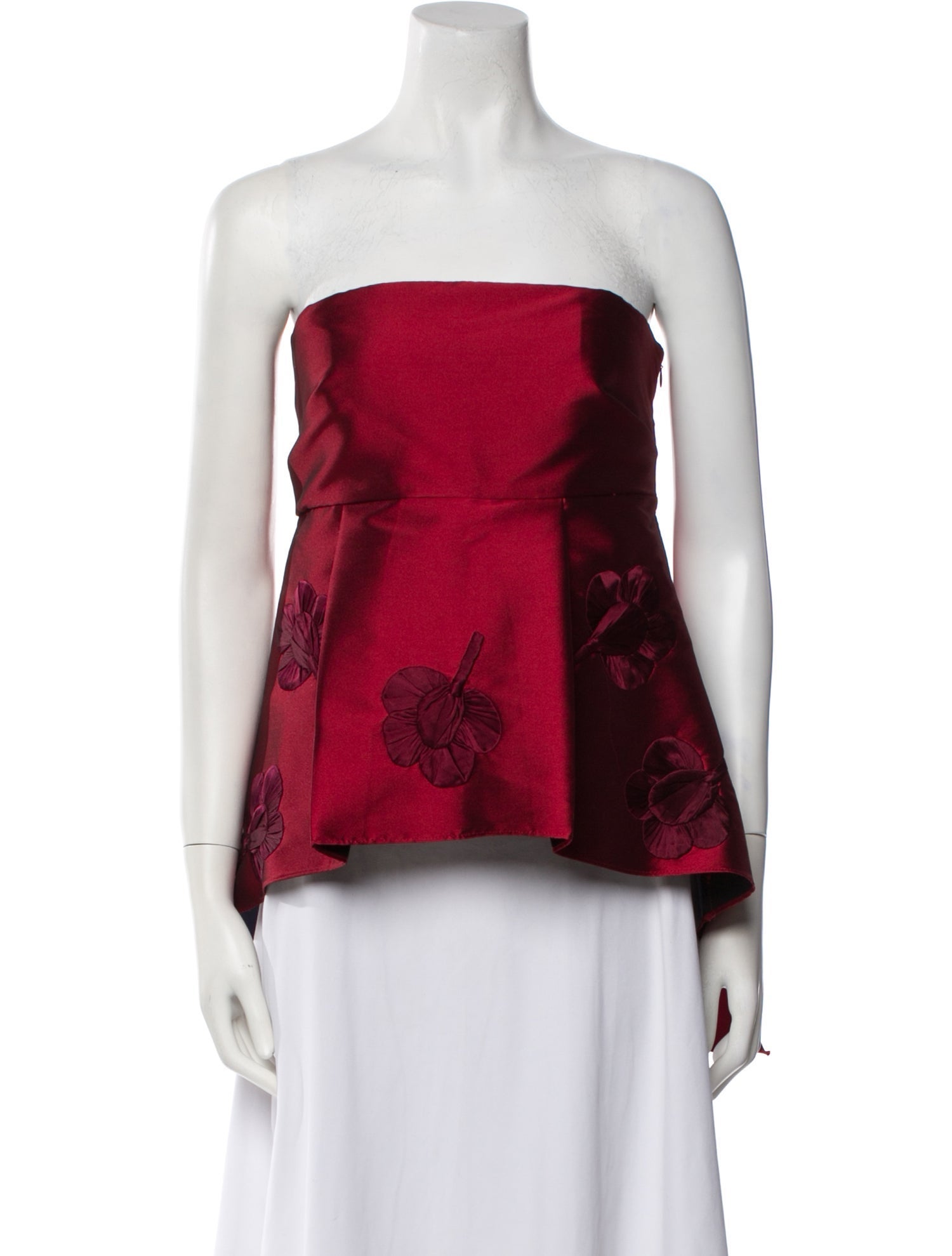 Sachin + Babi Noir Floral Print Strapless Crop Top