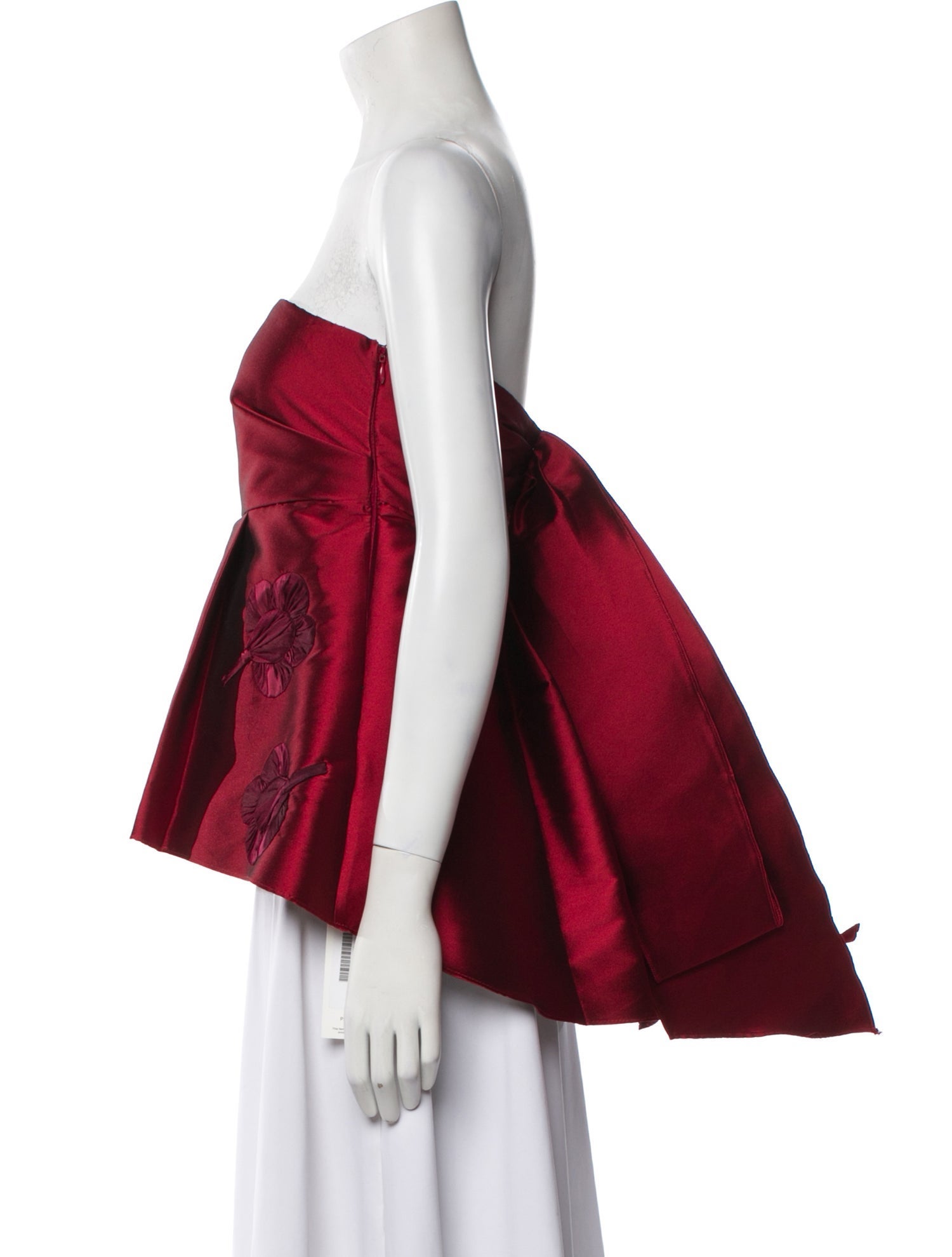 Sachin + Babi Noir Floral Print Strapless Crop Top