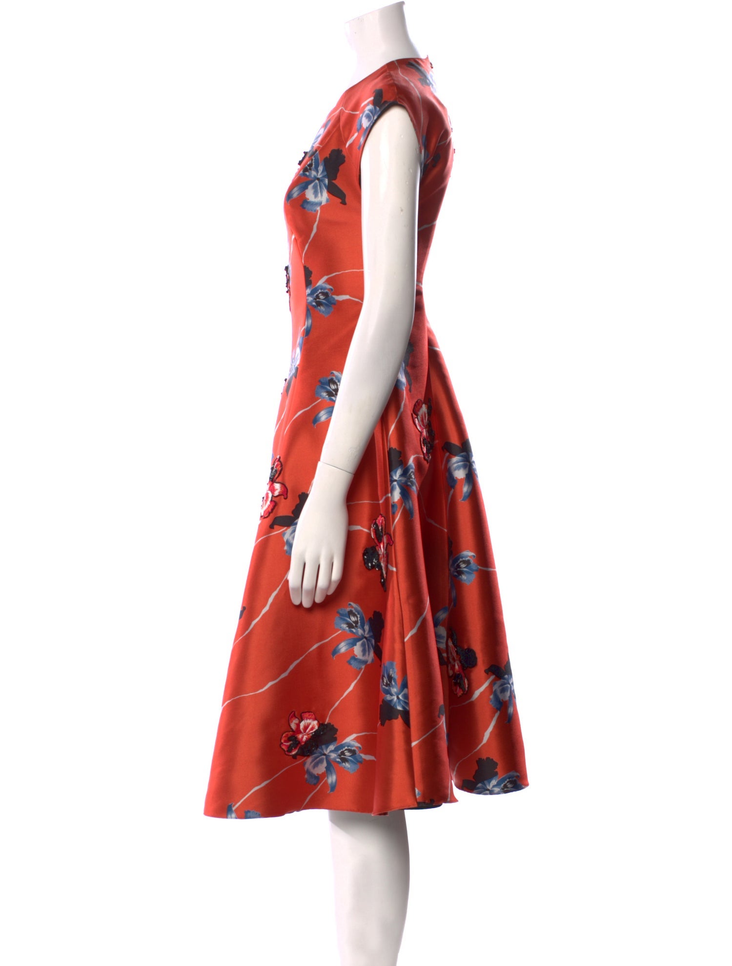 Sachin + Babi Noir Floral Print Midi Length Dress