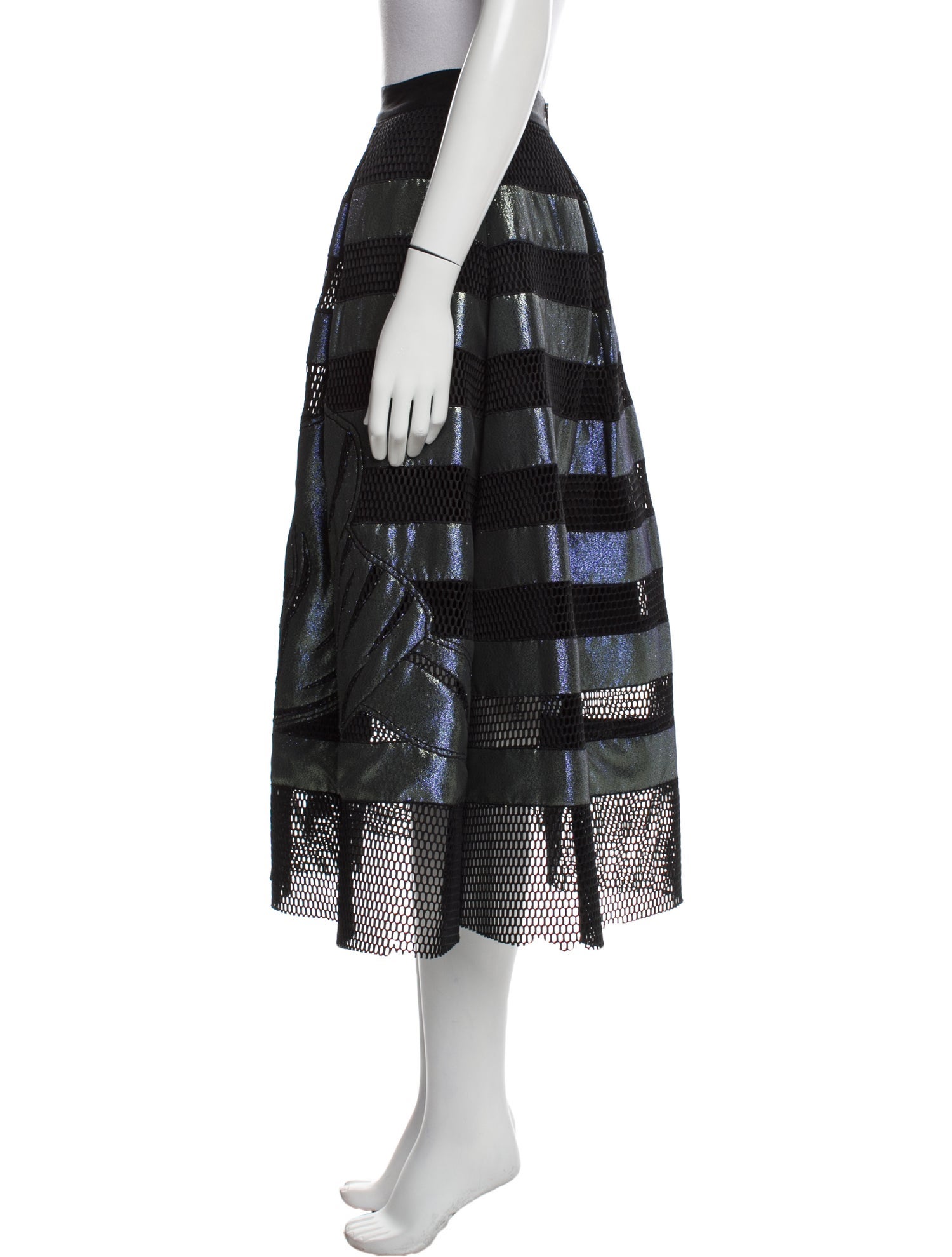 Sachin + Babi Noir Striped Midi Length Skirt w/ Tags