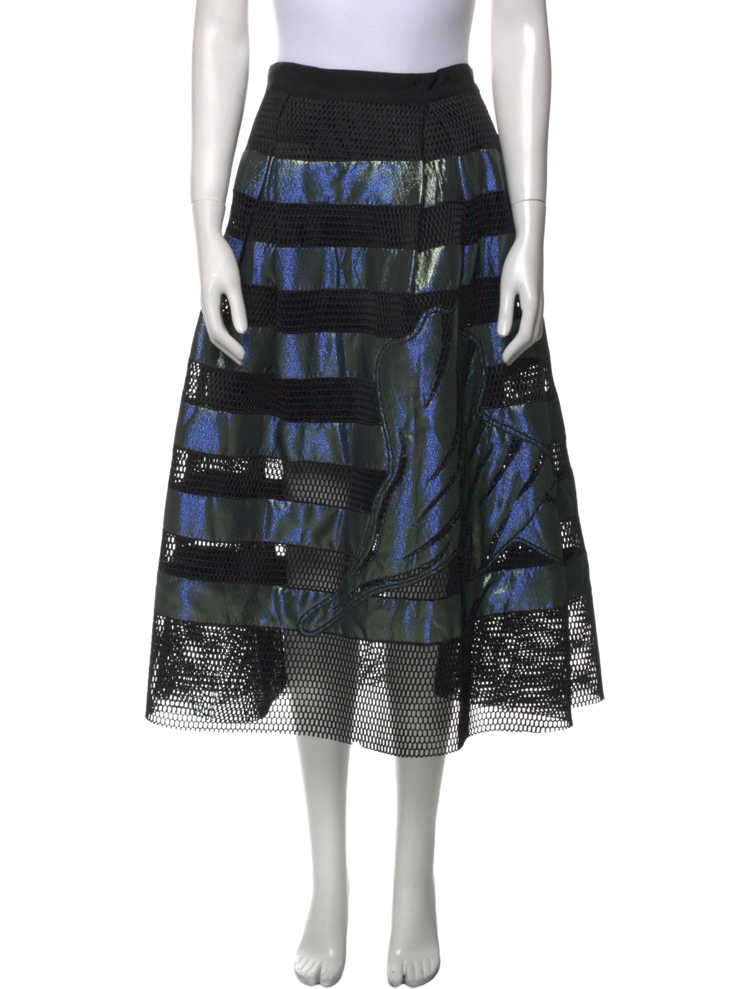 Sachin + Babi Noir Striped Midi Length Skirt w/ Tags