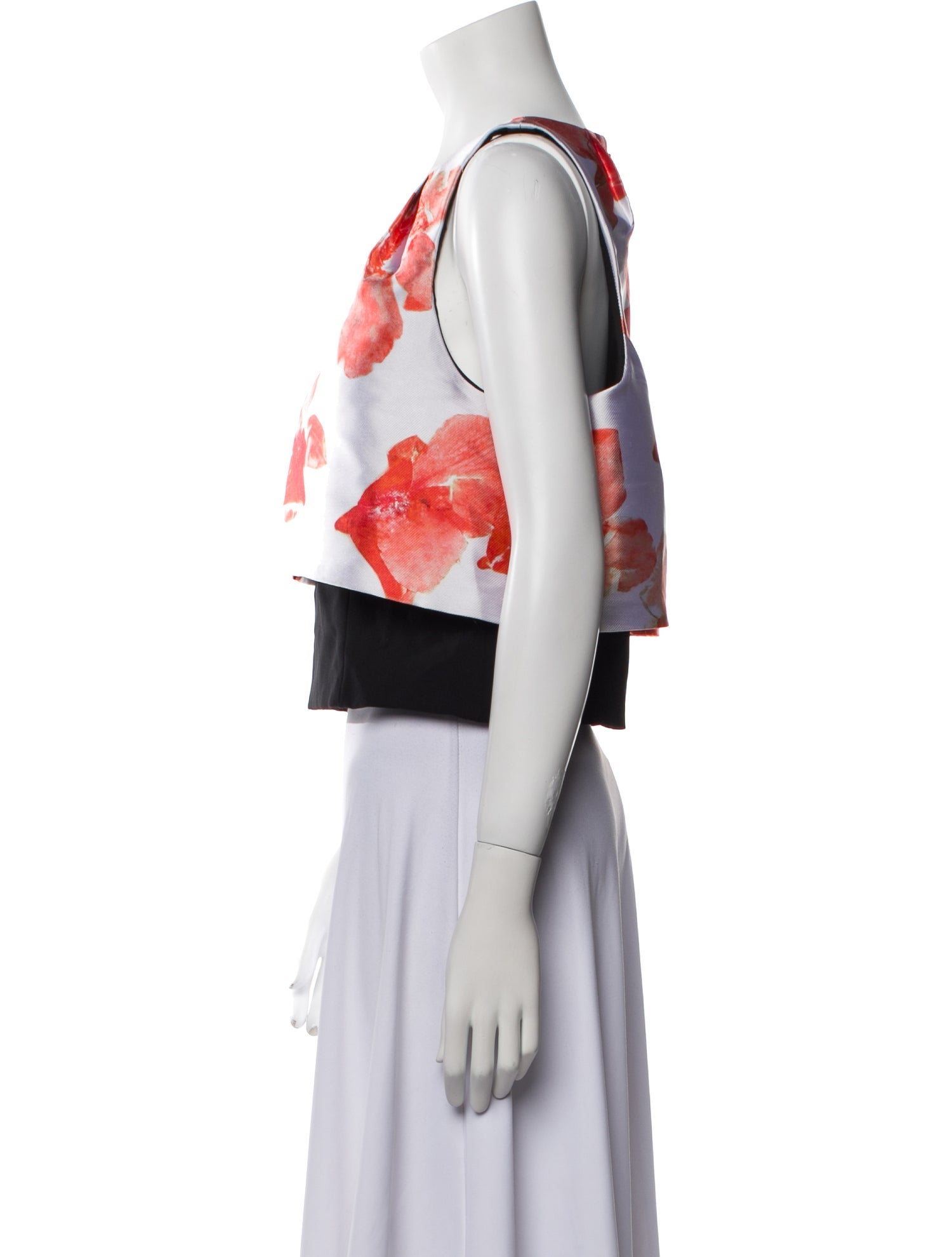 Sachin + Babi Noir Printed Scoop Neck Crop Top