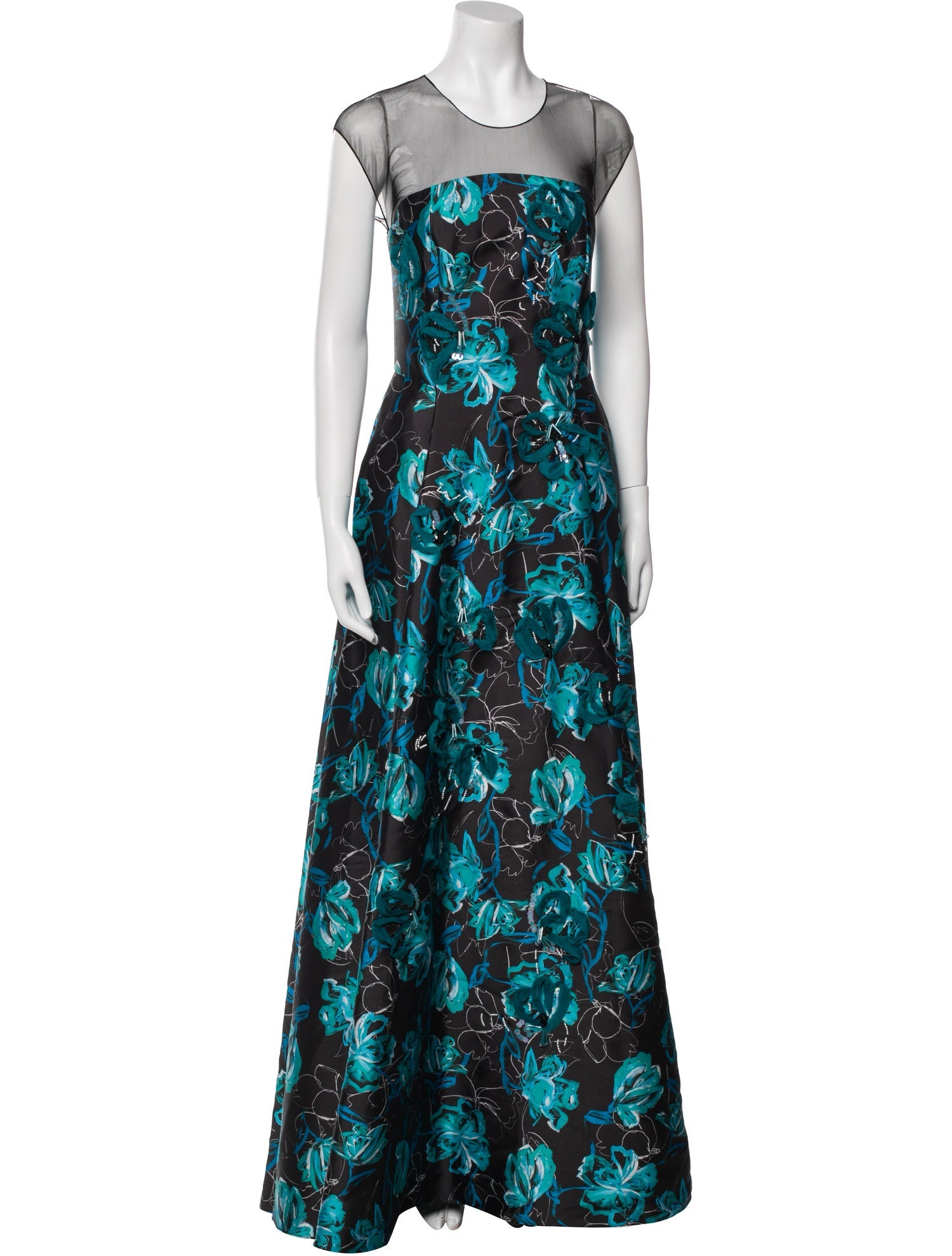 Sachin + Babi Noir Floral Print Long Dress