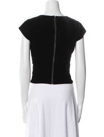 Sachin + Babi Noir V-Neck Short Sleeve Crop Top