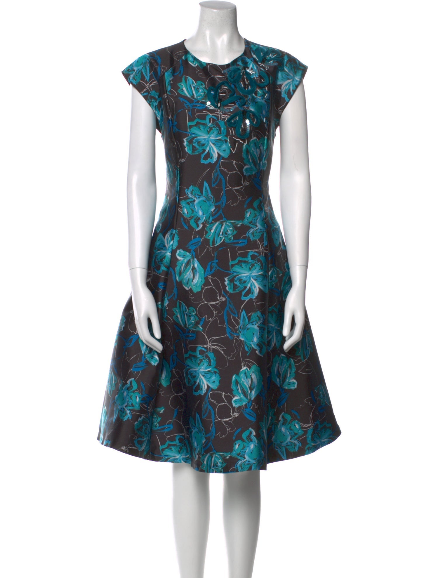 Sachin + Babi Noir Floral Print Midi Length Dress