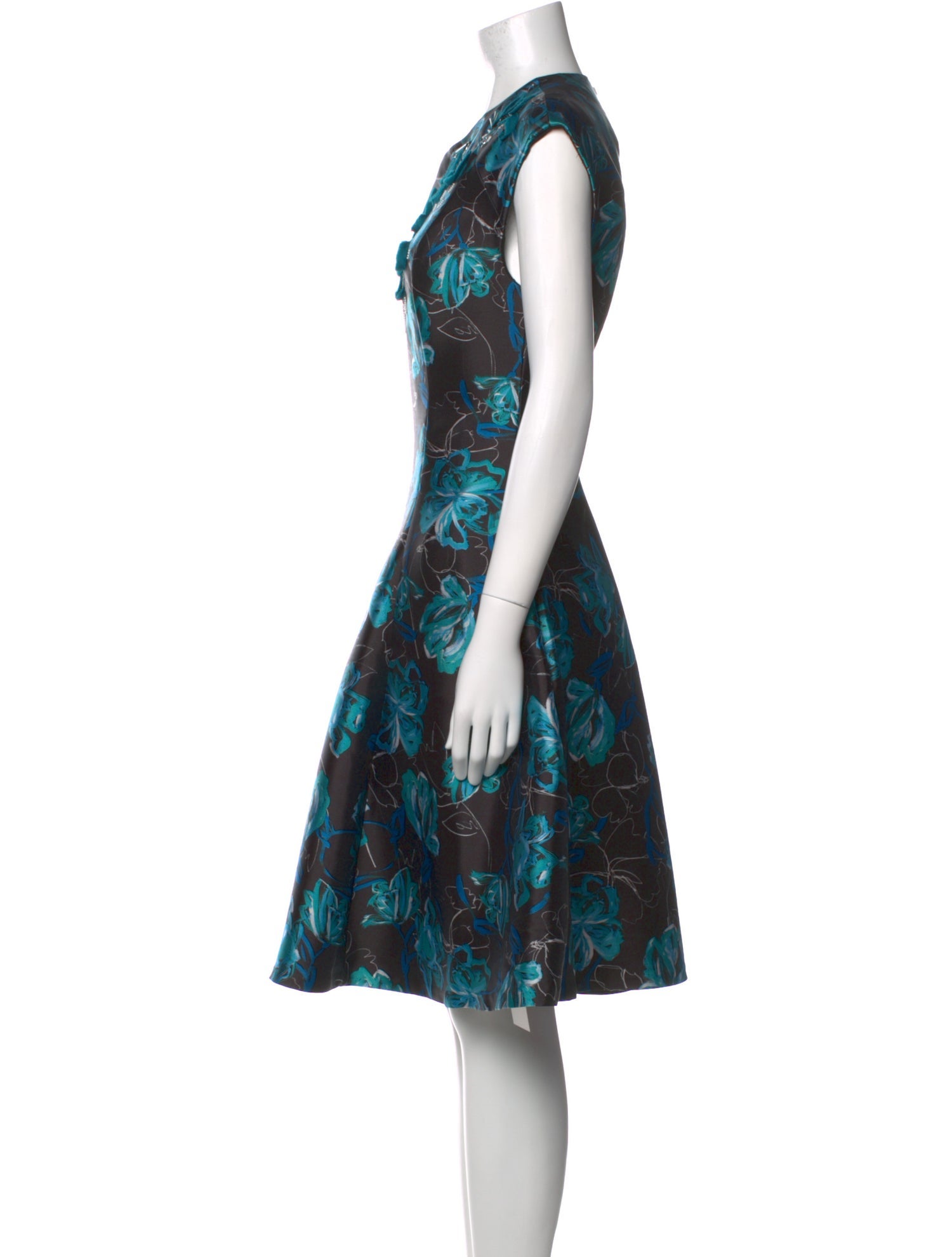 Sachin + Babi Noir Floral Print Midi Length Dress