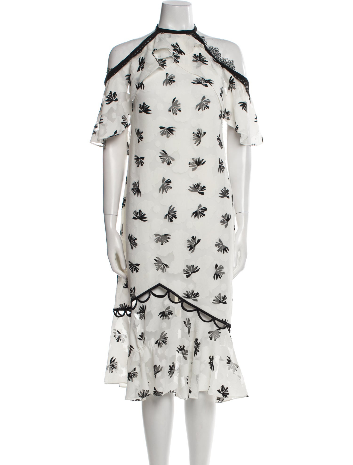 Sachin + Babi Noir Floral Print Midi Length Dress