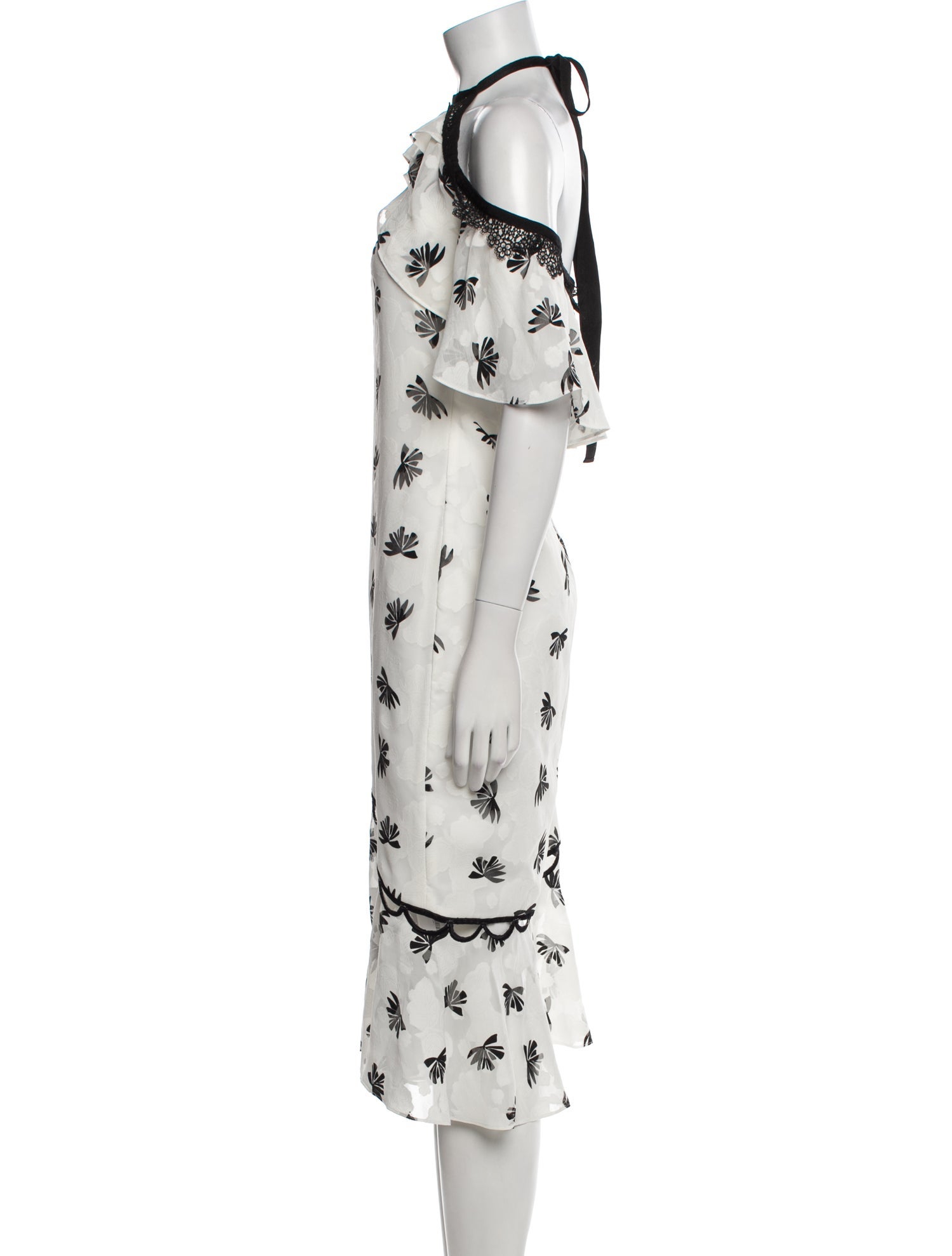 Sachin + Babi Noir Floral Print Midi Length Dress