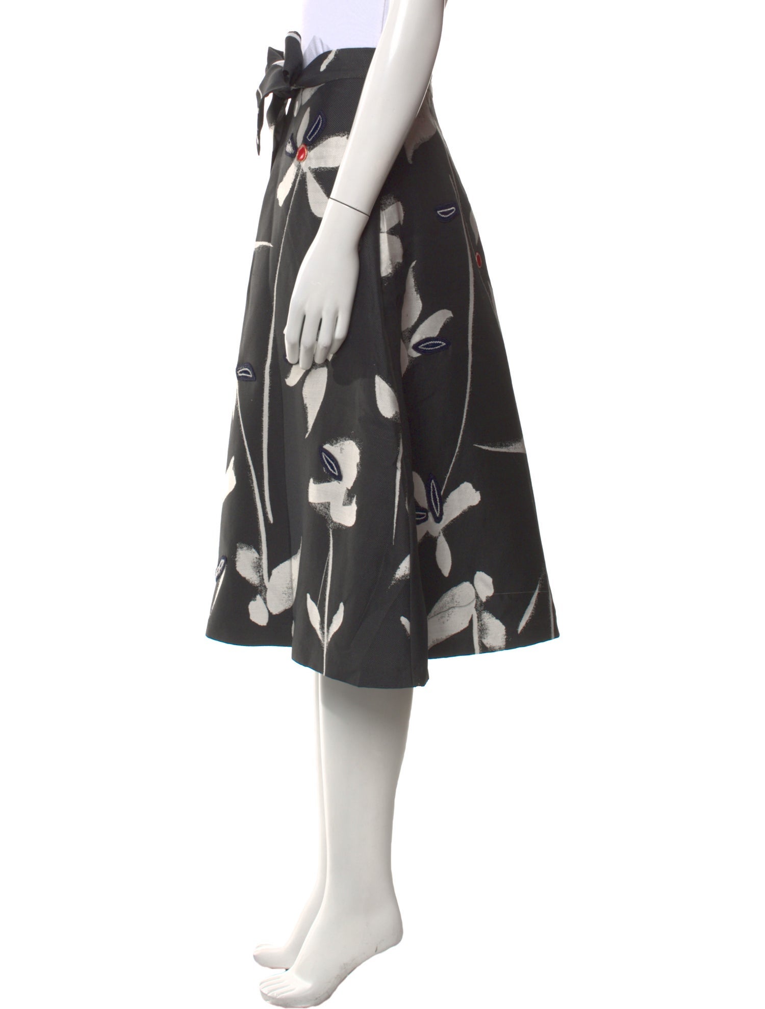 Sachin + Babi Noir Floral Print Knee-Length Skirt