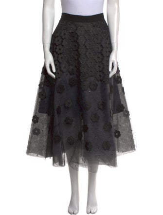 Sachin + Babi Noir Floral Print Midi Length Skirt