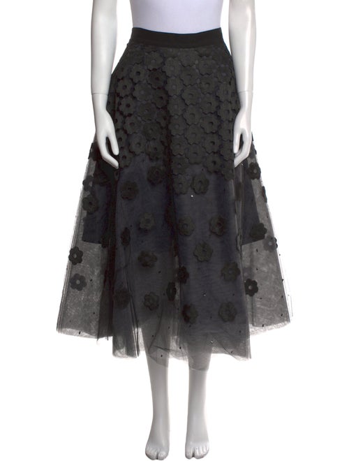 Sachin + Babi Noir Floral Print Midi Length Skirt