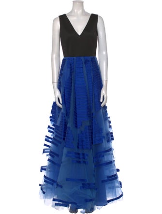 Sachin + Babi Noir Colorblock Pattern Long Dress