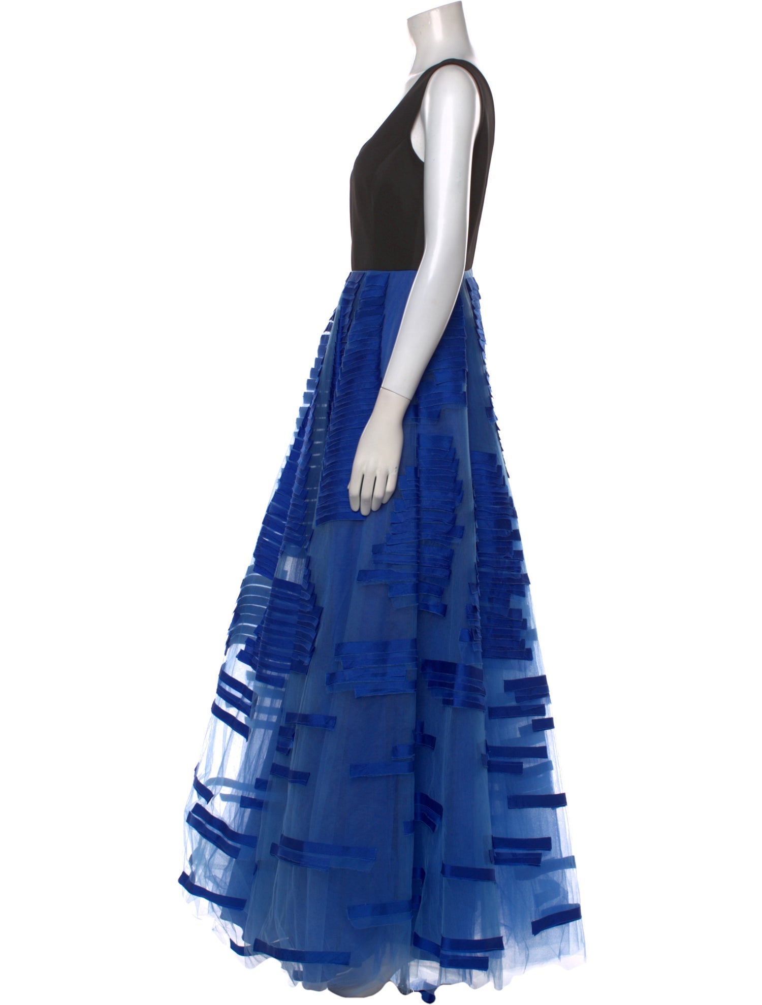 Sachin + Babi Noir Colorblock Pattern Long Dress