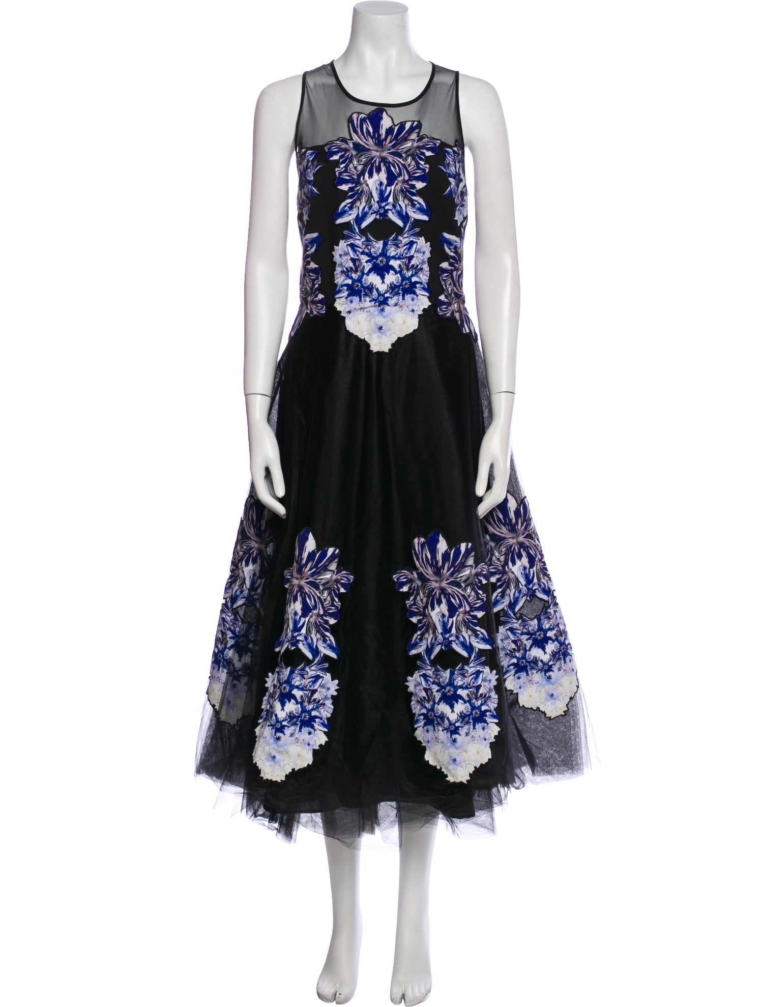 Sachin + Babi Noir Floral Print Long Dress