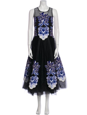 Sachin + Babi Noir Floral Print Long Dress