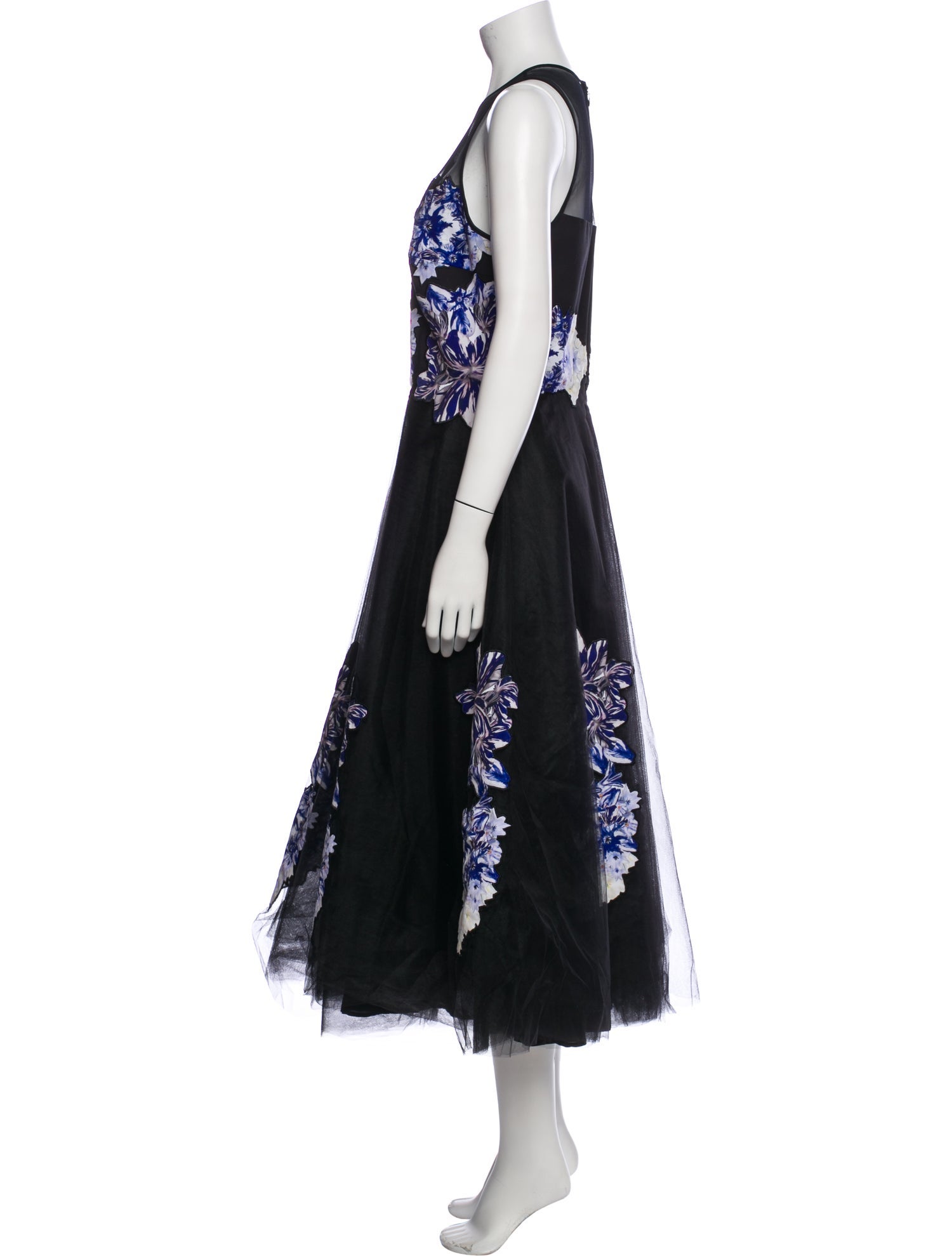 Sachin + Babi Noir Floral Print Long Dress