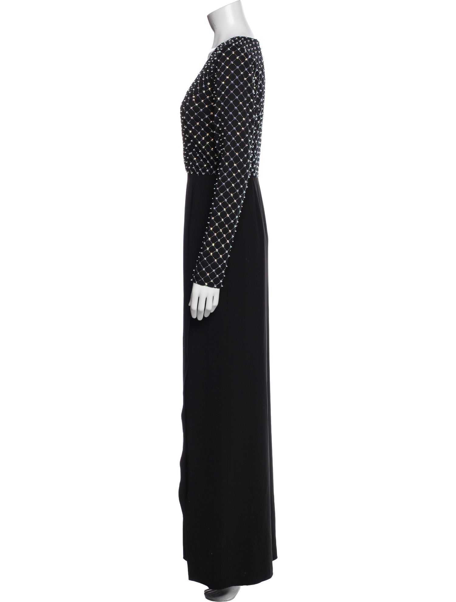 Sachin + Babi Noir Lace Pattern Long Dress
