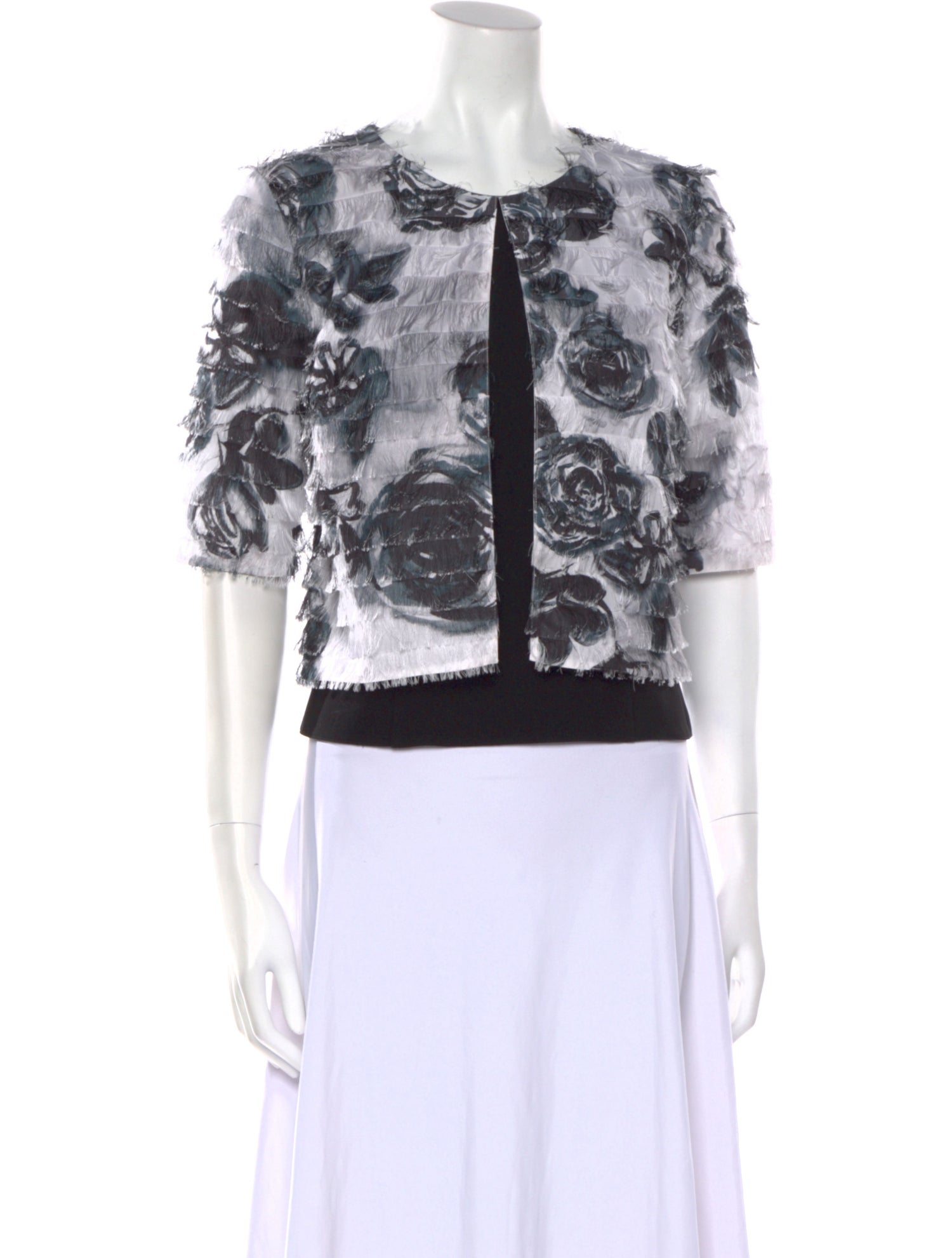 Sachin + Babi Noir Printed Crew Neck Crop Top