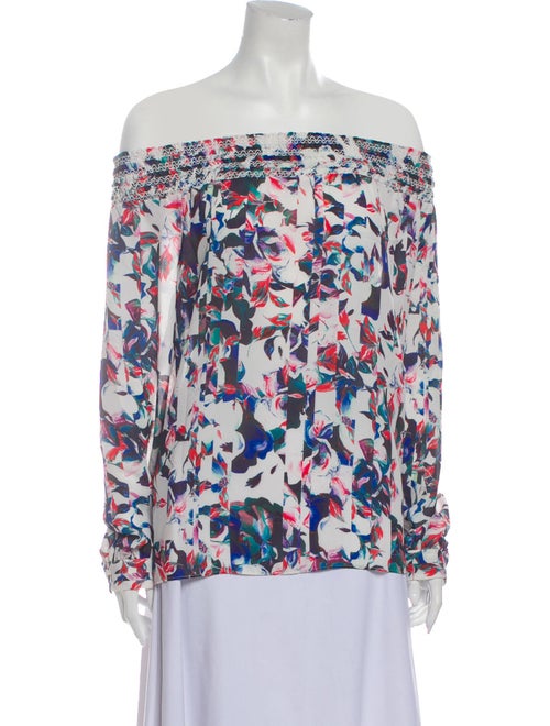 Sachin + Babi Noir Floral Print Off-The-Shoulder Blouse