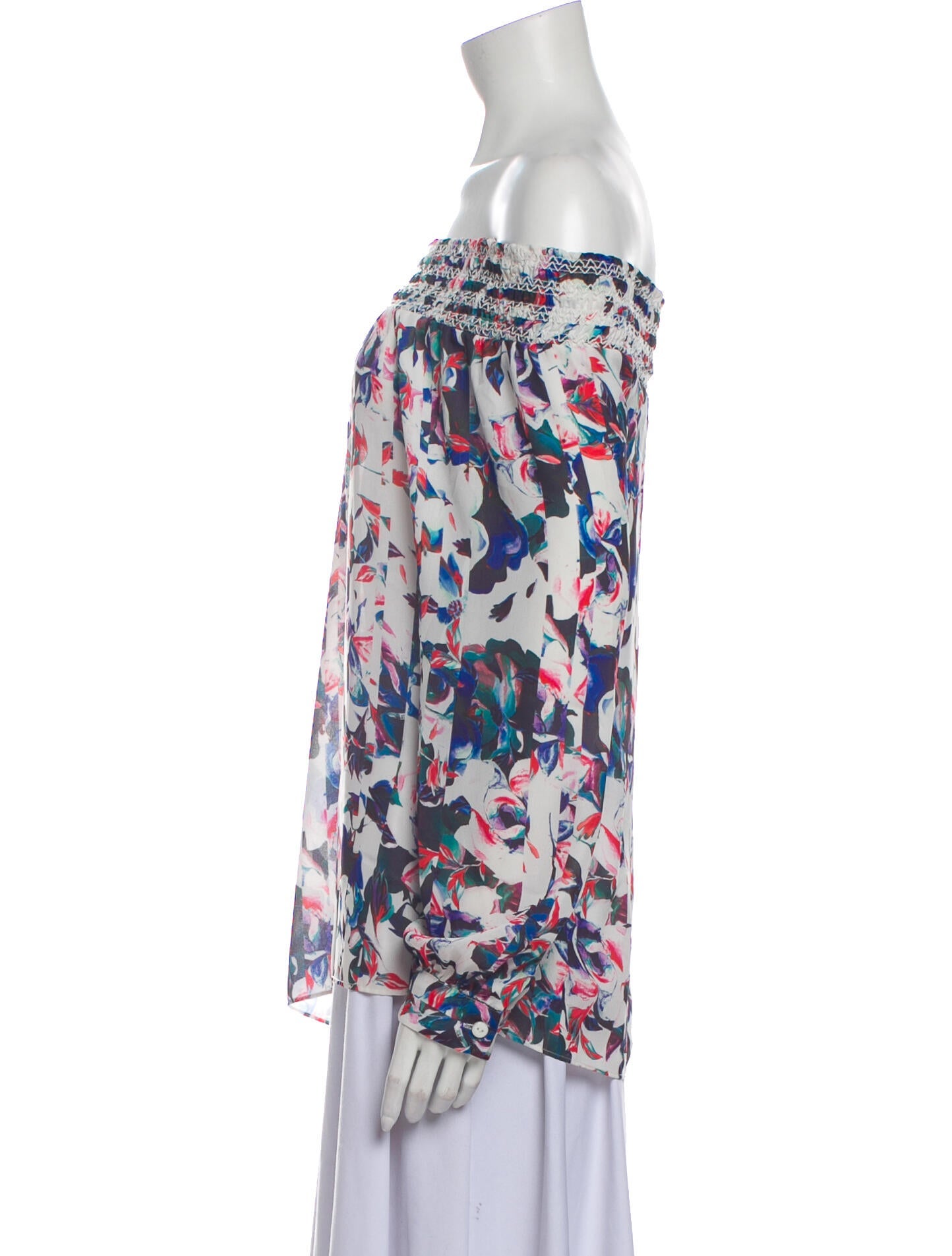 Sachin + Babi Noir Floral Print Off-The-Shoulder Blouse