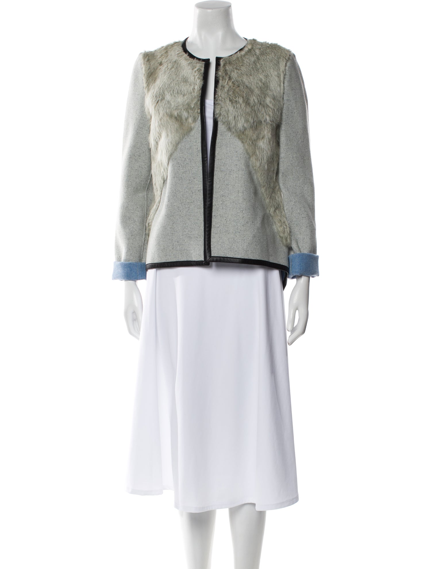 Sachin + Babi Noir Wool Fur Jacket