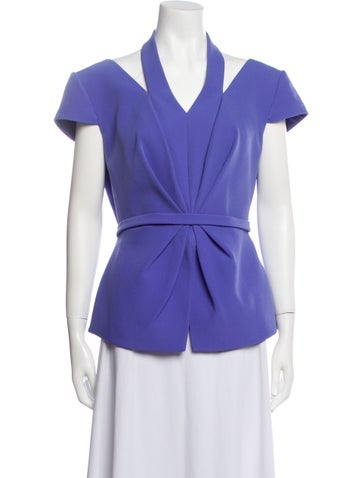 Safiyaa Tops V-Neck Short Sleeve Blouse M