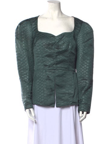 Safiyaa Tops Square Neckline Long Sleeve Blouse XL