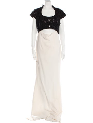 Safiyaa Dresses Scoop Neck Long Dress L