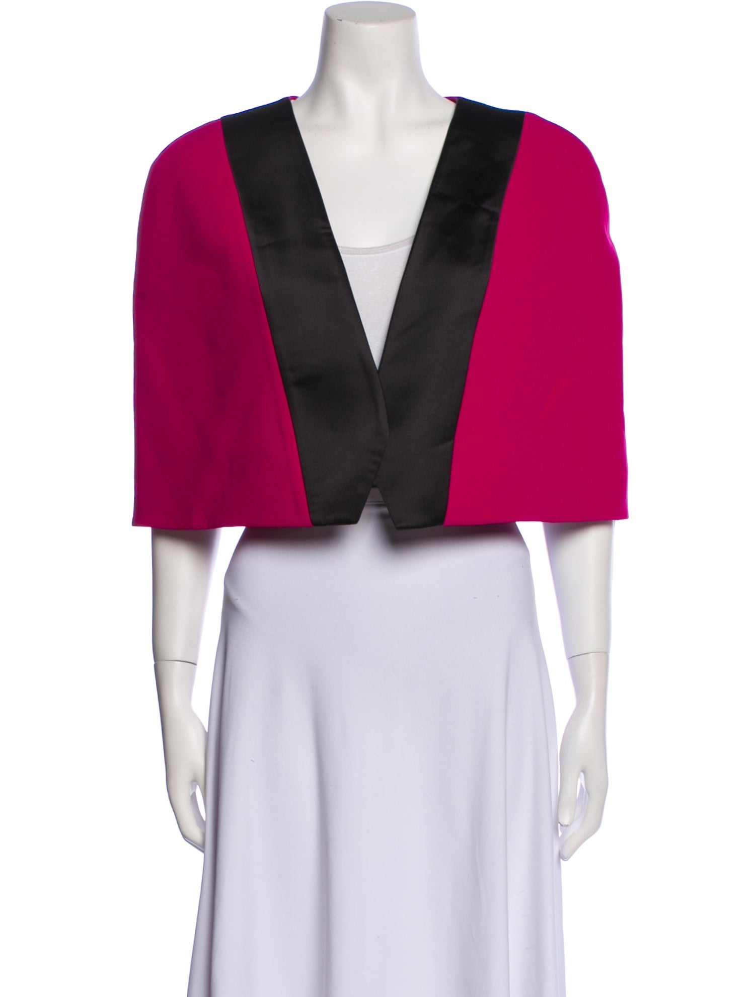 Safiyaa Colorblock Pattern Plunge Neckline Sweater