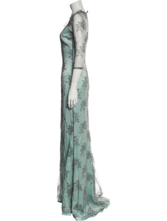 Safiyaa Lace Pattern Long Dress