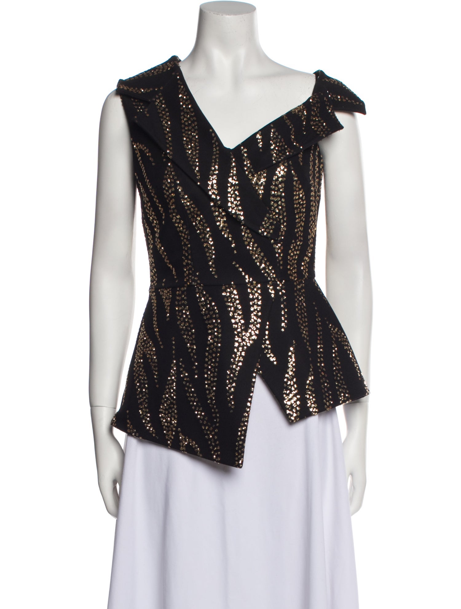 Safiyaa Patterned One-Shoulder Blouse