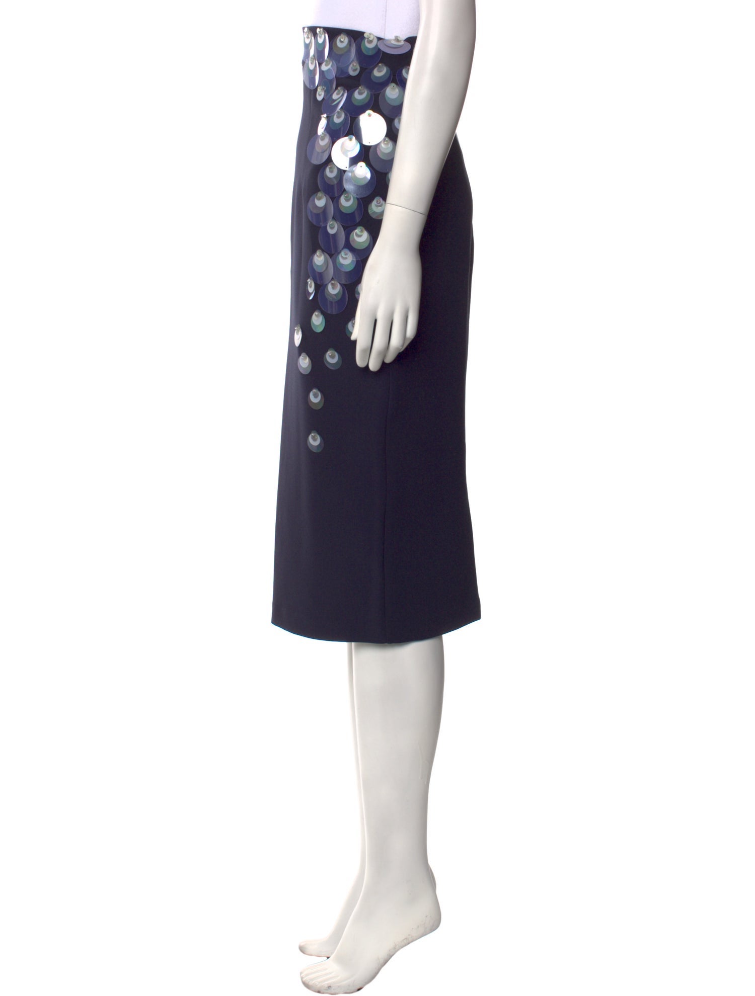 Safiyaa Sequin Embellishments Midi Length Skirt