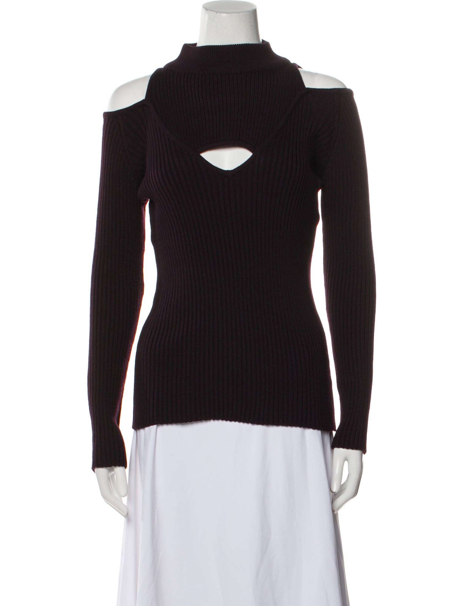 Safiyaa Merino Wool Mock Neck Sweater