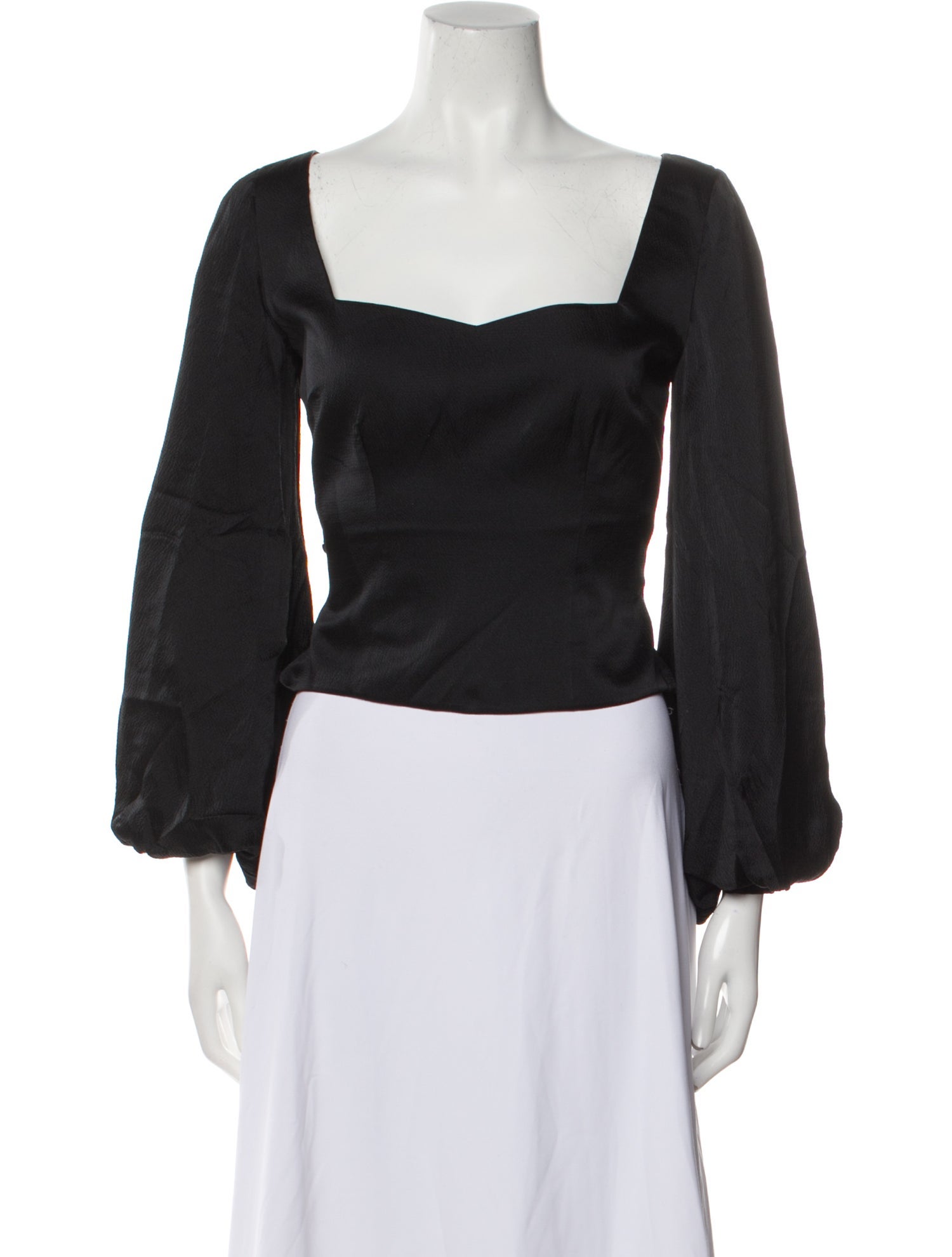 Safiyaa Silk Square Neckline Crop Top