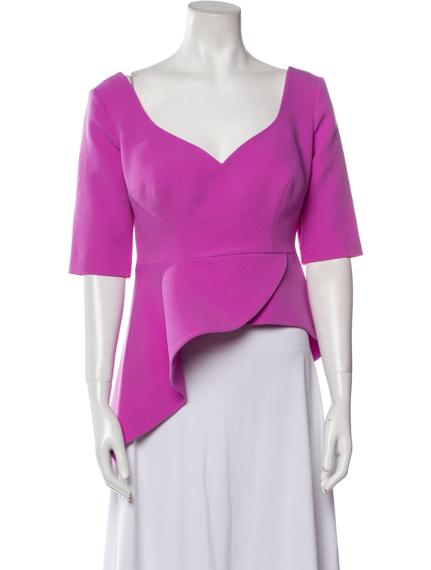 Safiyaa V-Neck Three-Quarter Sleeve Crop Top w/ Tags