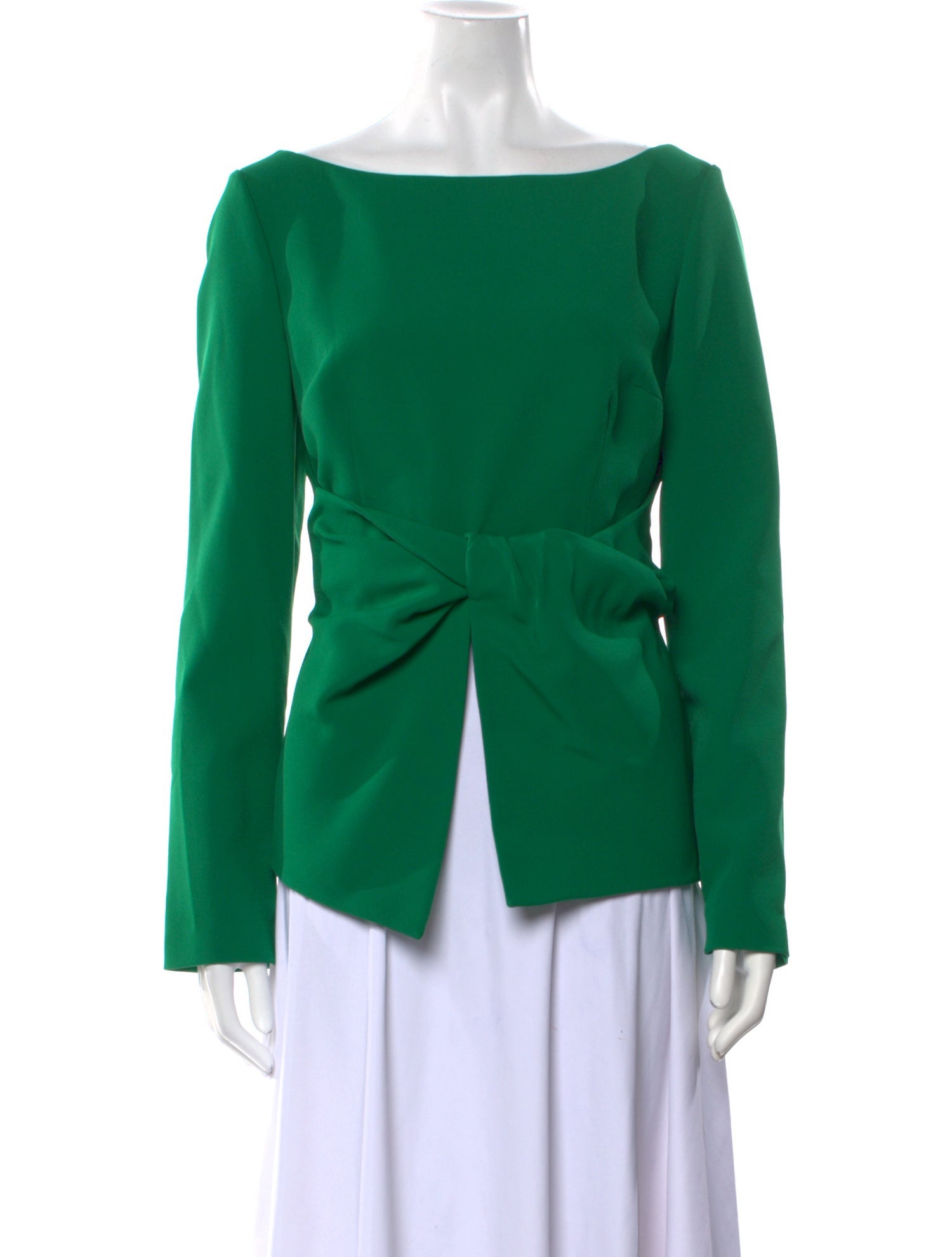 Safiyaa Bateau Neckline Long Sleeve Blouse