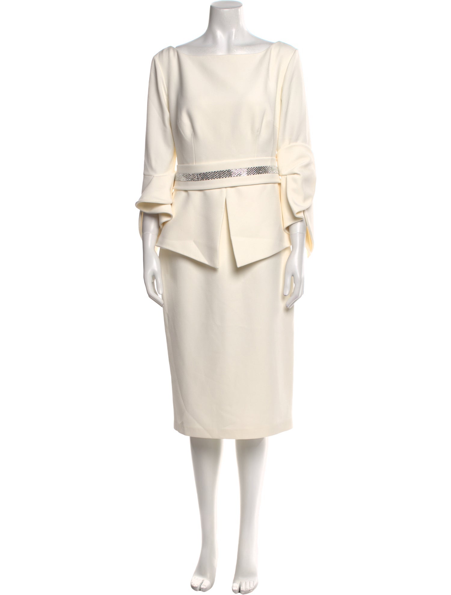 Safiyaa Bateau Neckline Midi Length Dress