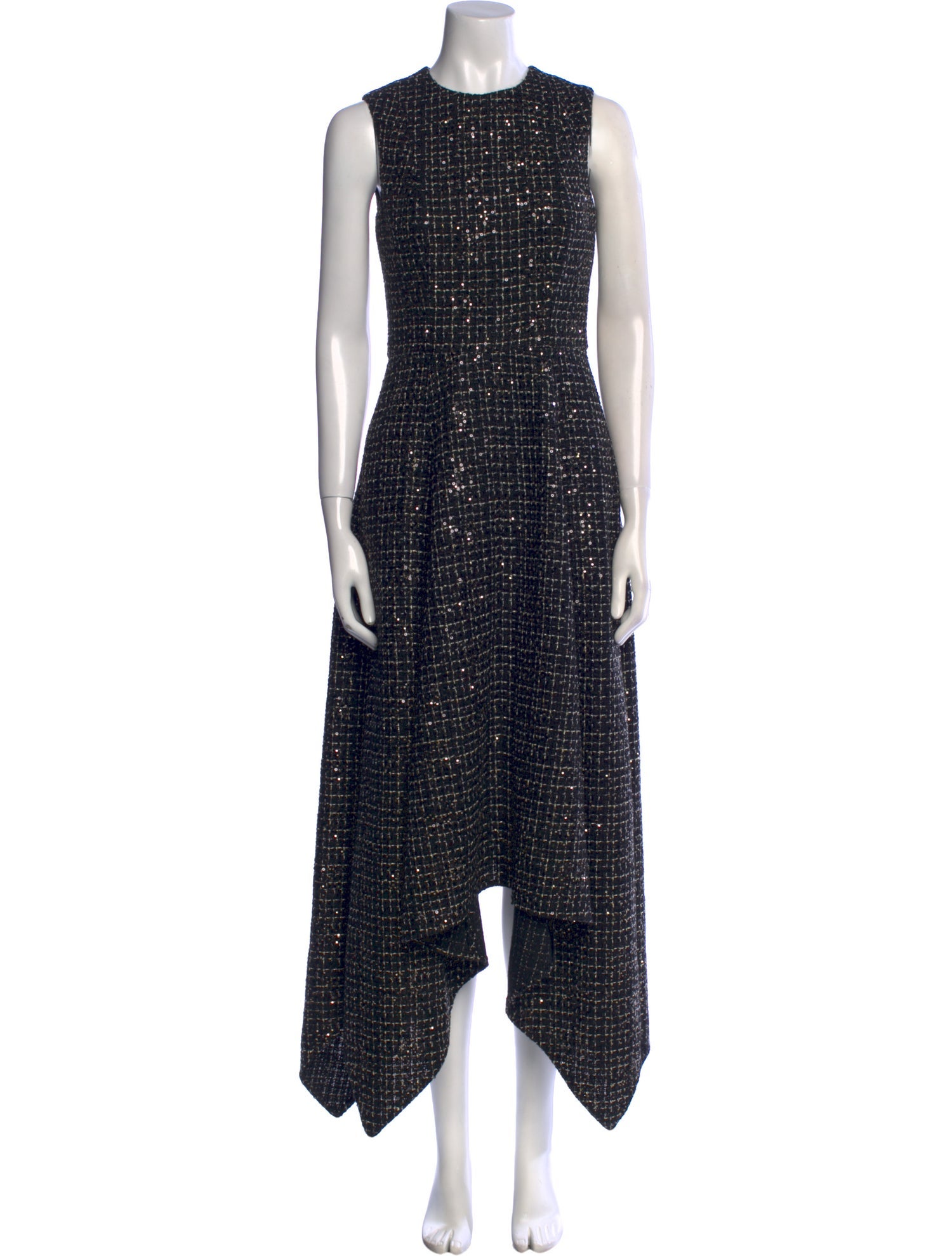 Safiyaa Tweed Pattern Midi Length Dress