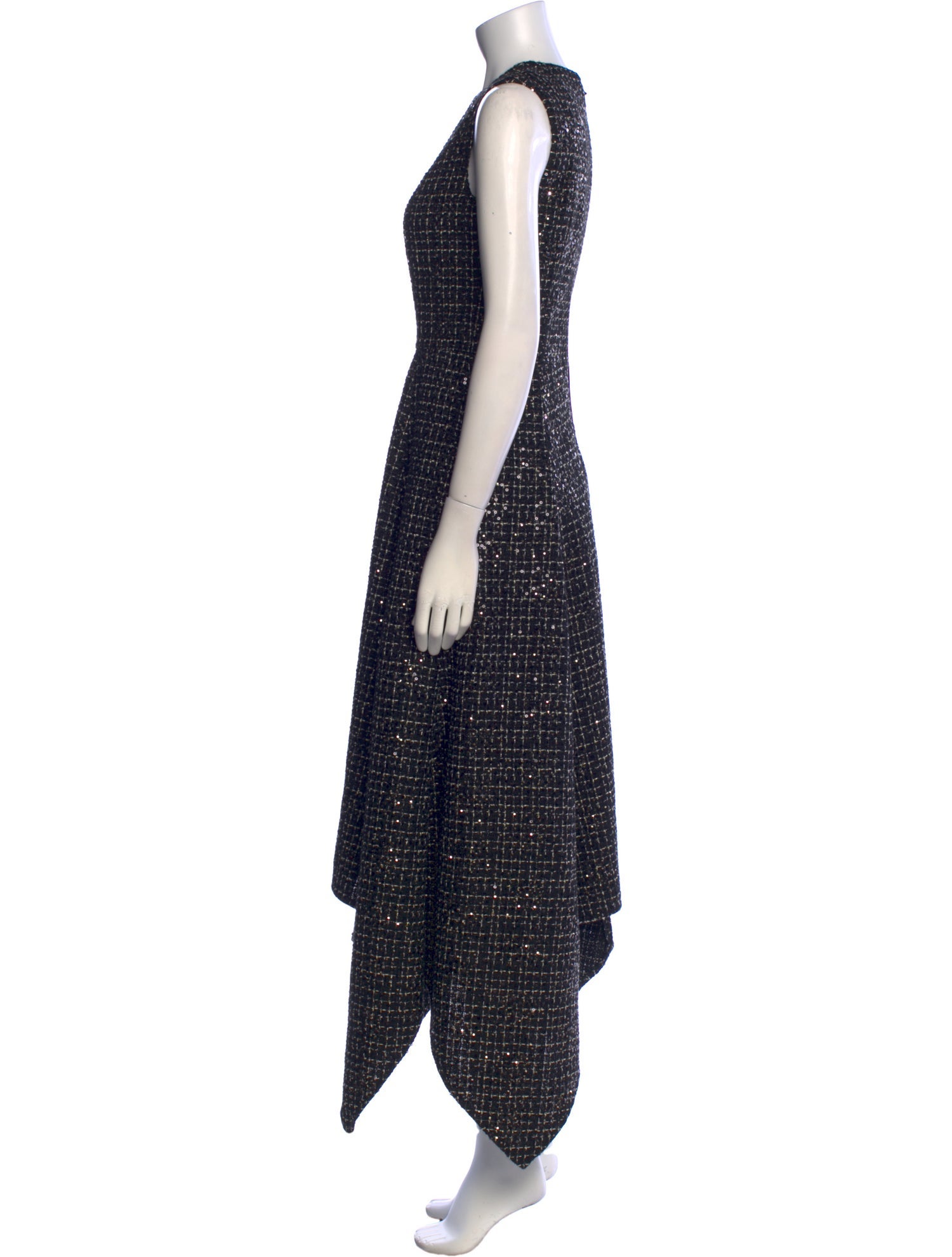 Safiyaa Tweed Pattern Midi Length Dress