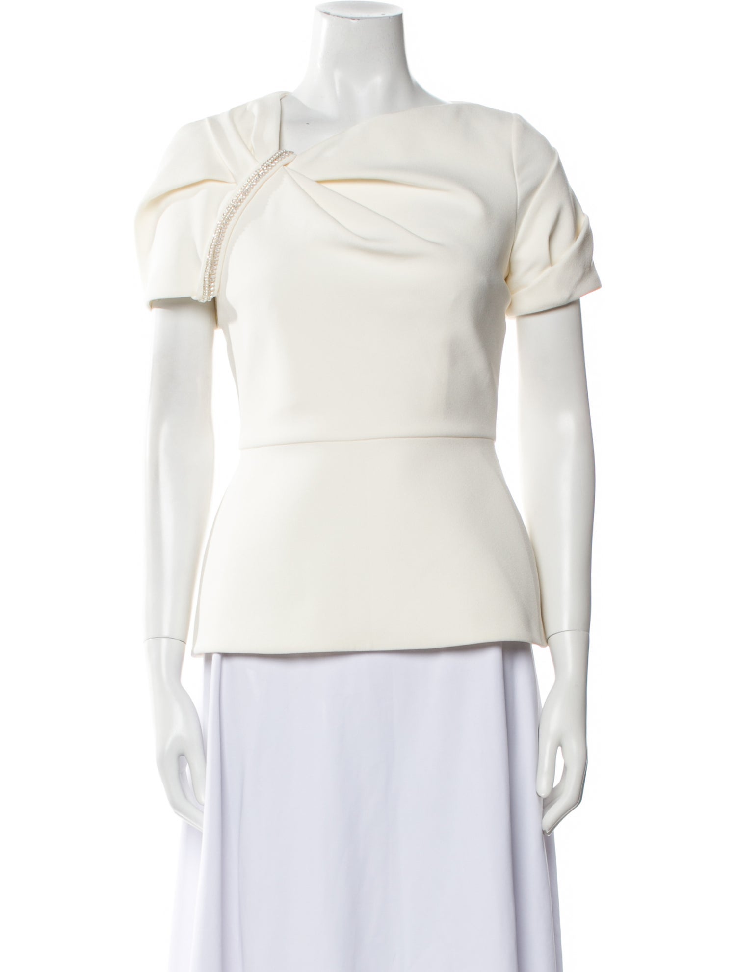 Safiyaa Asymmetrical Short Sleeve Top