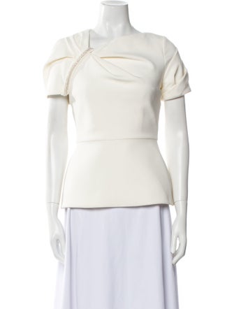 Safiyaa Asymmetrical Short Sleeve Top