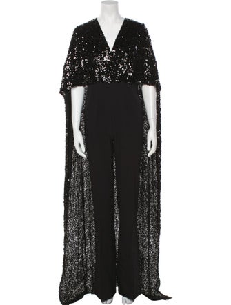 Safiyaa Patterned V-Neck Jumpsuit