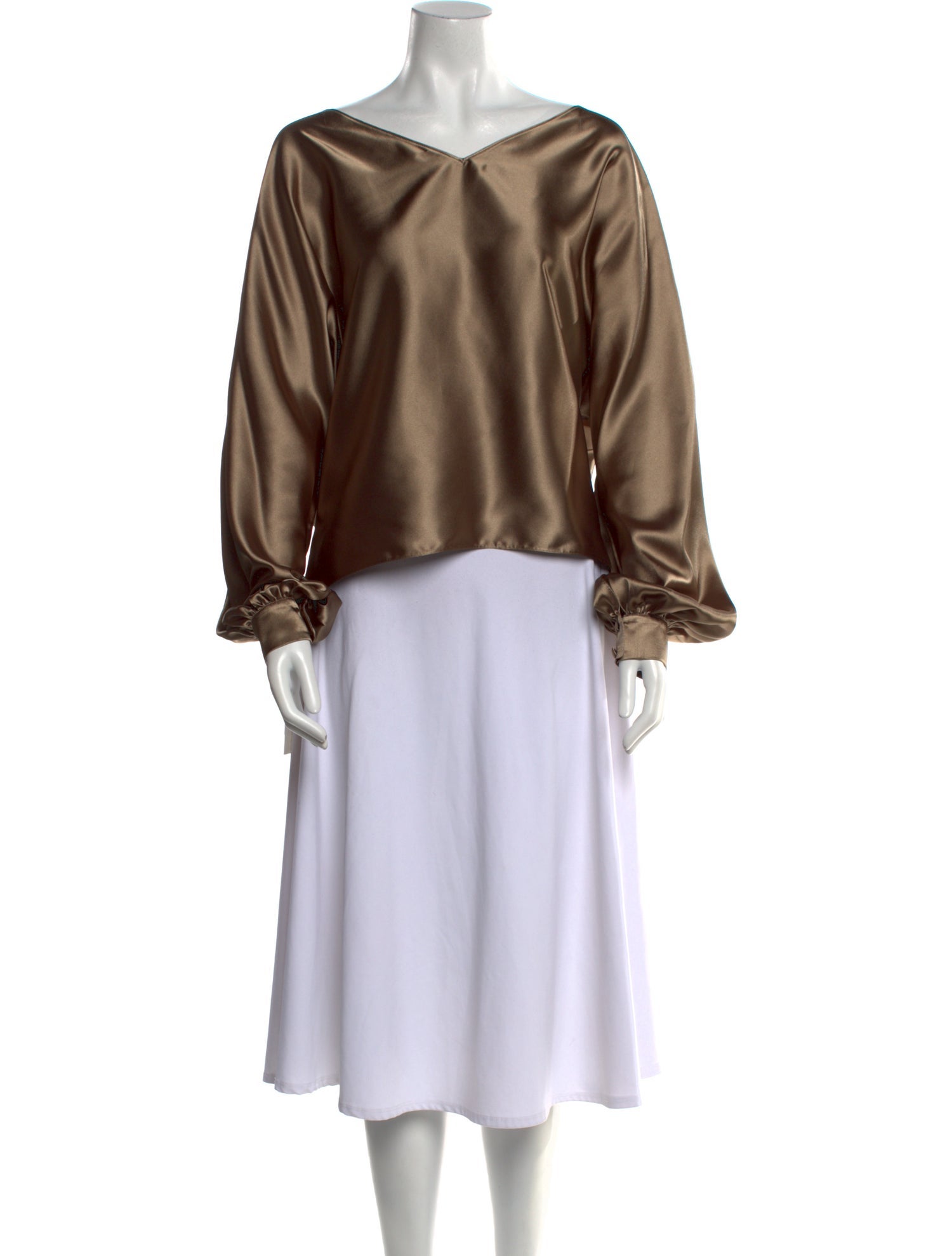 Safiyaa Silk V-Neck Blouse