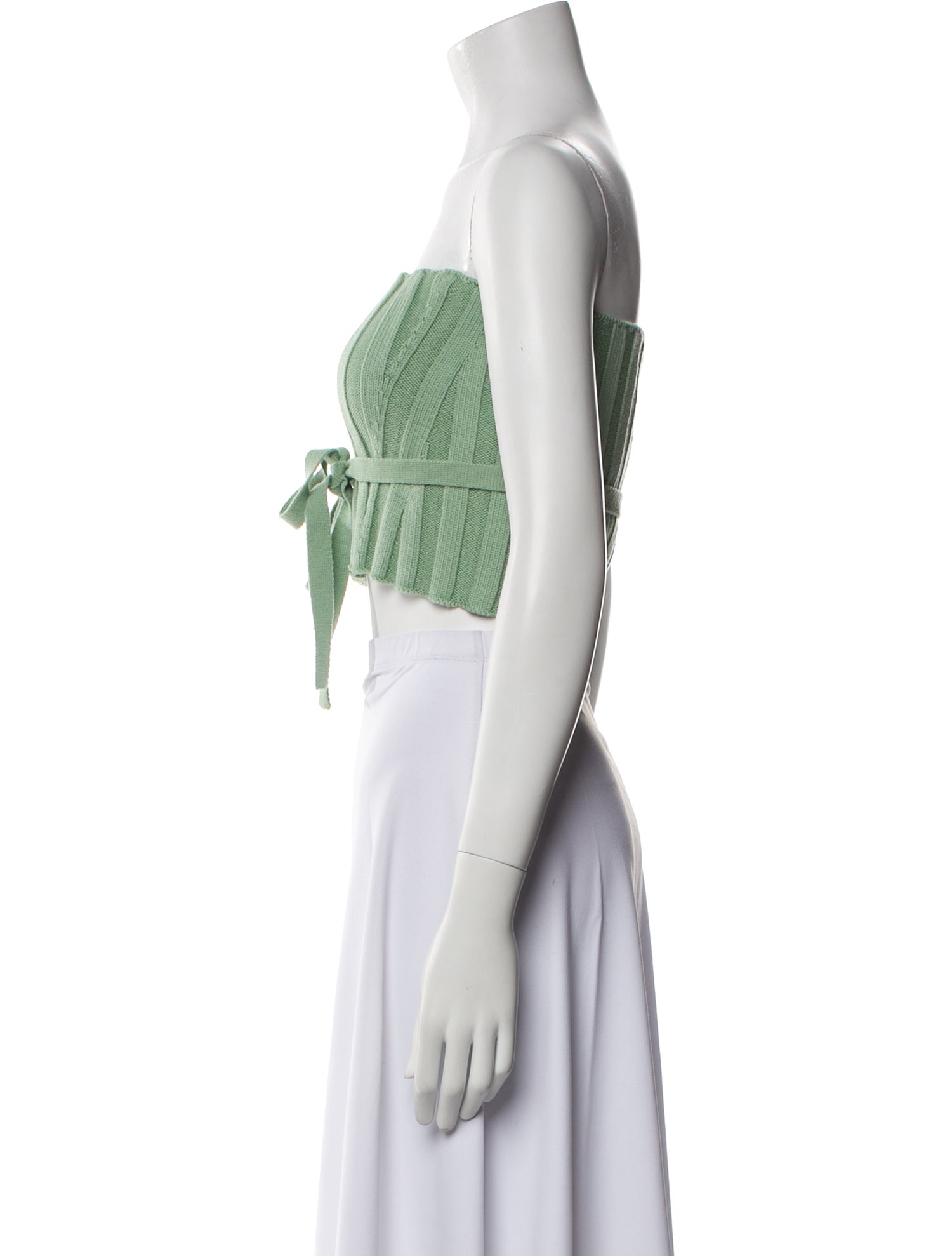 Safiyaa Merino Wool Striped Crop Top