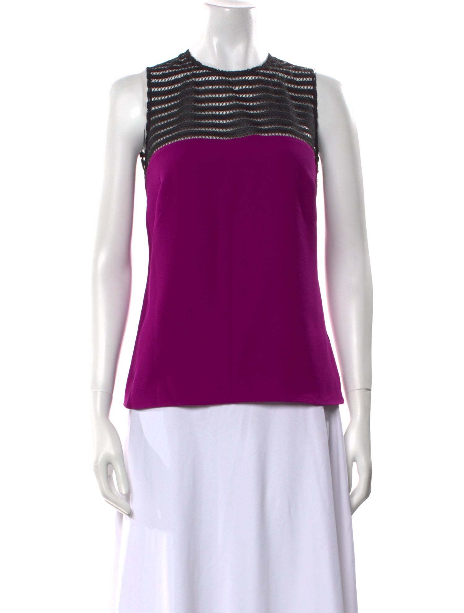 Safiyaa Striped Crew Neck Top