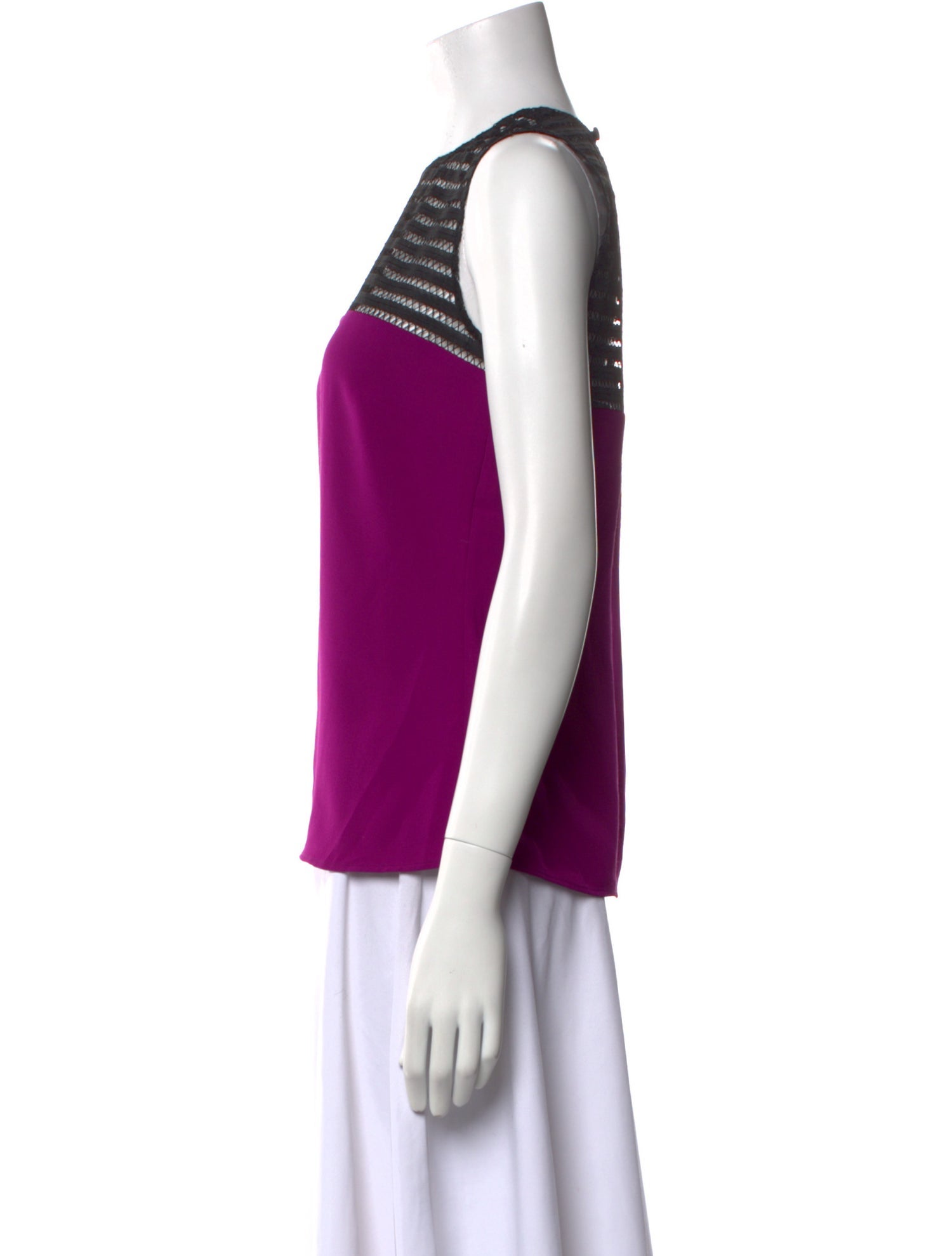 Safiyaa Striped Crew Neck Top