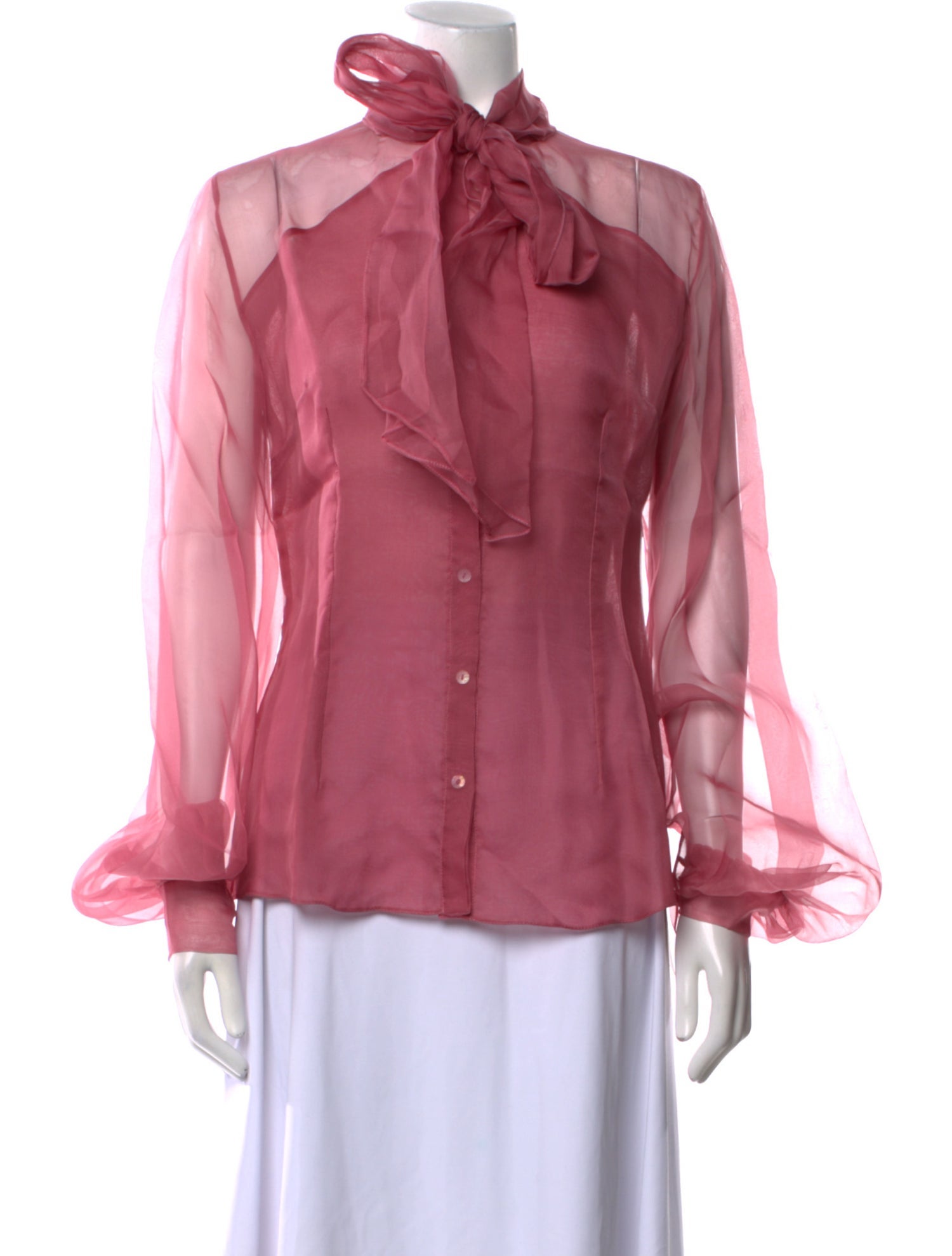 Safiyaa Silk Long Sleeve Button-Up Top w/ Tags